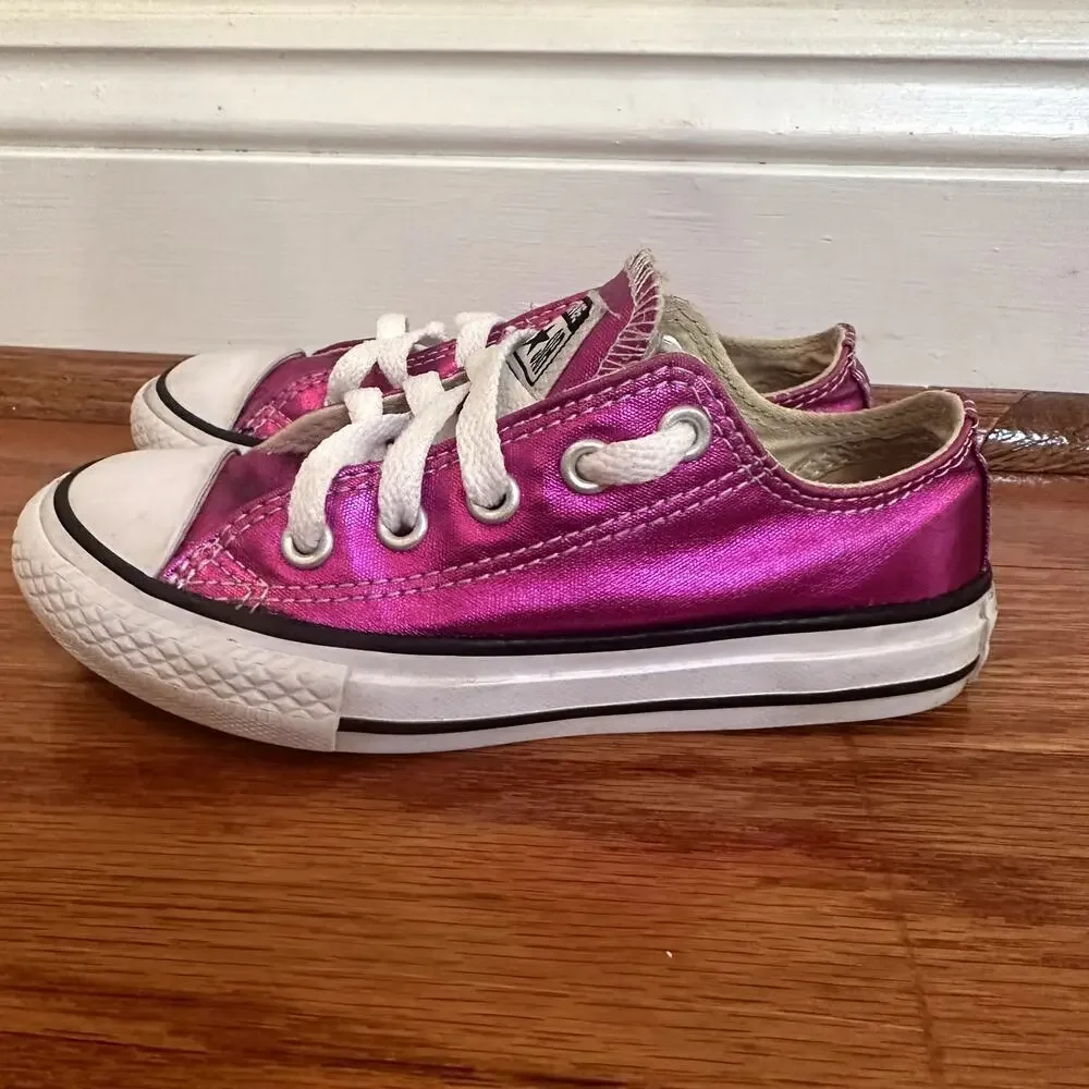 Pink metallic Converse Sneakers sz 10.5 Low Top Pink Converse